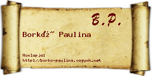 Borkó Paulina névjegykártya